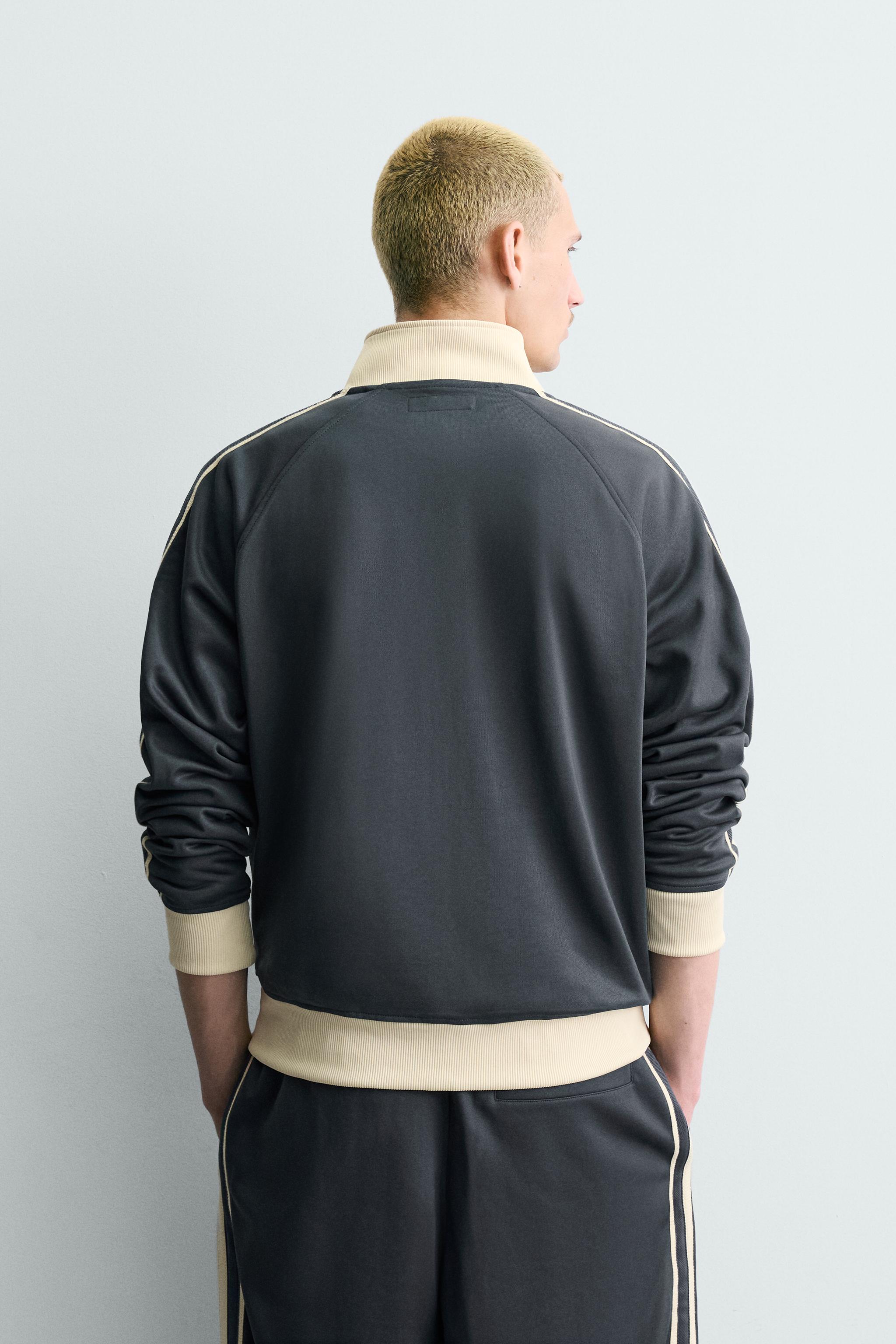ZIP-UP STRIPED SWEATSHIRT